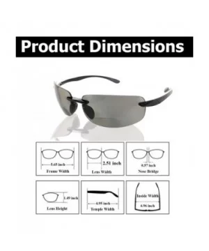 Island Bifocal Sunglasses Rimless Readers - Polarized Smoke Lens/Black Frame - CS11M4OHAFT $21.40 Semi-rimless