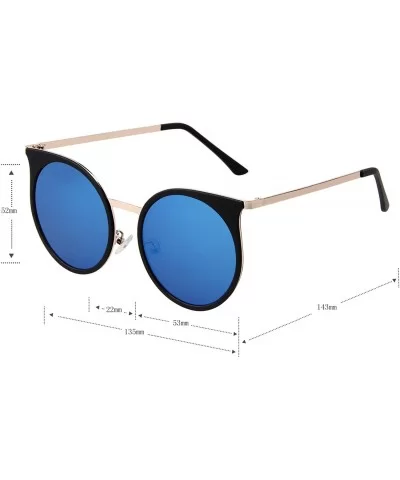 Retro Round Circle Women Sunglasses Men Driving UV Protection Glasses LS4702 - Blue - C817YS098UG $14.70 Round