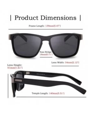 Vintage Polarized Sunglasses for Men Driving Square Sun Glasses UV Protection - Black - CA18AD92Z5C $8.16 Sport