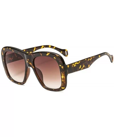 2019 new fashion trend big box two-color unisex luxury brand designer sunglasses UV400 - Leopard - CI18NQC9M04 $10.19 Square