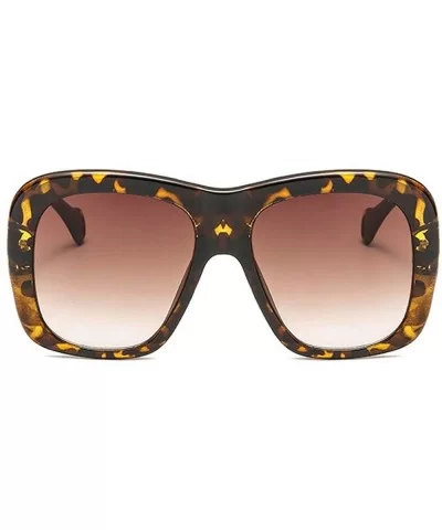 2019 new fashion trend big box two-color unisex luxury brand designer sunglasses UV400 - Leopard - CI18NQC9M04 $10.19 Square