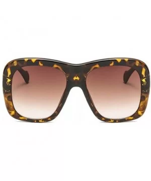 2019 new fashion trend big box two-color unisex luxury brand designer sunglasses UV400 - Leopard - CI18NQC9M04 $10.19 Square