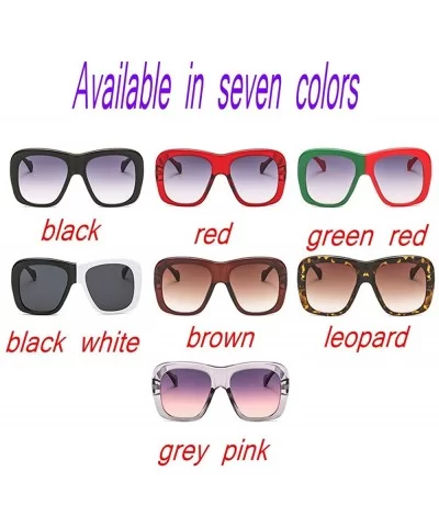 2019 new fashion trend big box two-color unisex luxury brand designer sunglasses UV400 - Leopard - CI18NQC9M04 $10.19 Square