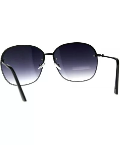 Womens Half Rim Sunglasses Glitter Edge Designer Fashion Shades - Black (Smoke) - CC18EIDXELD $6.58 Rimless