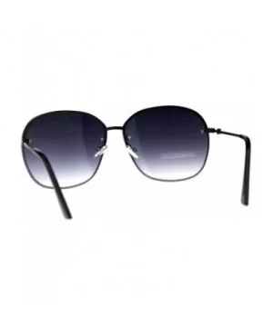 Womens Half Rim Sunglasses Glitter Edge Designer Fashion Shades - Black (Smoke) - CC18EIDXELD $6.58 Rimless