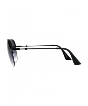 Womens Half Rim Sunglasses Glitter Edge Designer Fashion Shades - Black (Smoke) - CC18EIDXELD $6.58 Rimless