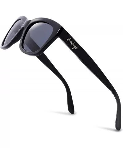 Polarized Sunglasses For Men Or Women Vintage Designer - Black - CJ18NZHT6GH $40.16 Wayfarer