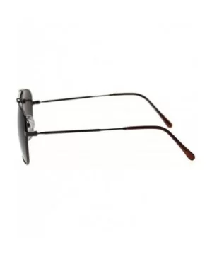 Mens Classic Rectangular Metal Wirerim Pilots Sunglasses - All Brown - CL18SZS6MSD $8.91 Rectangular