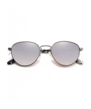 Small Retro Oval Polarized Sunglasses with Acetate Temple Amber SJ1133 - CM192W4S3IG $10.88 Oval