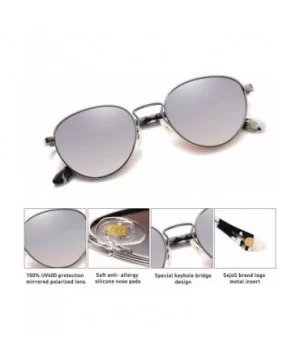 Small Retro Oval Polarized Sunglasses with Acetate Temple Amber SJ1133 - CM192W4S3IG $10.88 Oval