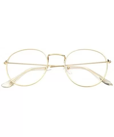 Clear lens Glasses Metal Vintage Retro Fashion Eyewear for Men and women - Gold - CP18CKAKK4X $17.33 Oval