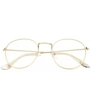 Clear lens Glasses Metal Vintage Retro Fashion Eyewear for Men and women - Gold - CP18CKAKK4X $17.33 Oval