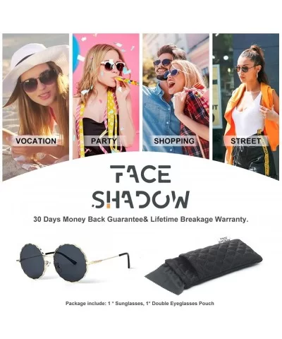 Round Hippie Metal Sunglasses for Women Man Retro Vintage Wave-shaped Sun Glasses - Black Metal - CQ18S9YR4CA $6.16 Oversized