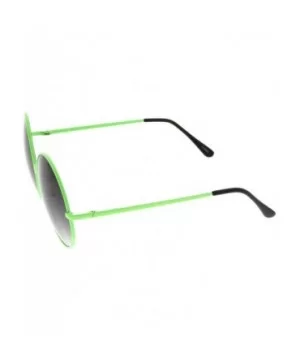 Super Oversize Slim Temple Neon Frame Round Sunglasses 61mm - Green / Lavender - CN12N83VBHK $7.64 Oversized