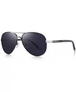 DESIGN Men Classic Pilot Sunglasses Aviation Alloy Frame HD Polarized C01 Black - C02 Gray - CB18XKLC8MC $15.05 Aviator