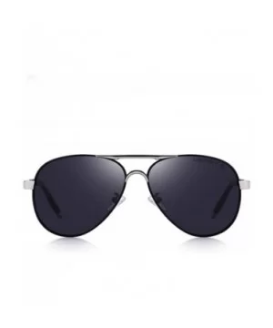 DESIGN Men Classic Pilot Sunglasses Aviation Alloy Frame HD Polarized C01 Black - C02 Gray - CB18XKLC8MC $15.05 Aviator