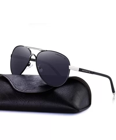 DESIGN Men Classic Pilot Sunglasses Aviation Alloy Frame HD Polarized C01 Black - C02 Gray - CB18XKLC8MC $15.05 Aviator