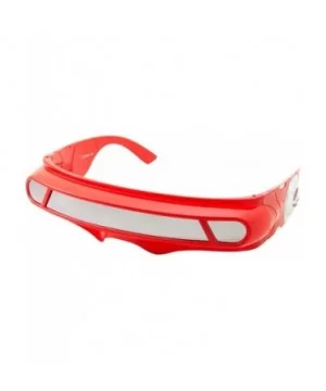 Futuristic Space Alien Costume Sunglasses Cyclops Shield Party Mirror Mono Lens - Red - Silver Mirror Lens - CH18YZK209X $6.9...