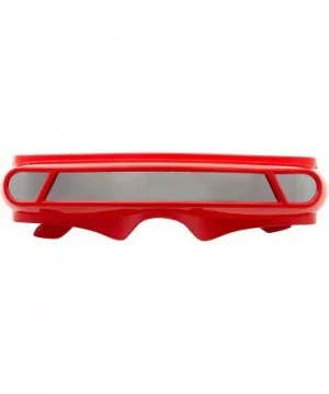 Futuristic Space Alien Costume Sunglasses Cyclops Shield Party Mirror Mono Lens - Red - Silver Mirror Lens - CH18YZK209X $6.9...