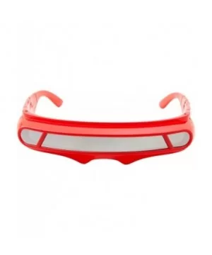 Futuristic Space Alien Costume Sunglasses Cyclops Shield Party Mirror Mono Lens - Red - Silver Mirror Lens - CH18YZK209X $6.9...