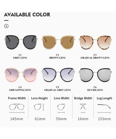 Women Cat Eye Sunglasses Oversized Sun Glasses Female Shades Gradient Lens - C4greypink - CP1902TCAZL $7.70 Cat Eye