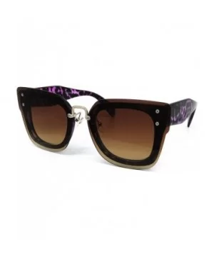 7942-1 Oversized Rimless Flat Sunglasses - Brown Purple - C918OOX0DDL $10.95 Oversized