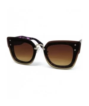 7942-1 Oversized Rimless Flat Sunglasses - Brown Purple - C918OOX0DDL $10.95 Oversized