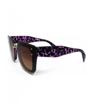 7942-1 Oversized Rimless Flat Sunglasses - Brown Purple - C918OOX0DDL $10.95 Oversized