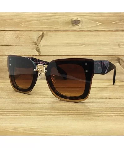 7942-1 Oversized Rimless Flat Sunglasses - Brown Purple - C918OOX0DDL $10.95 Oversized