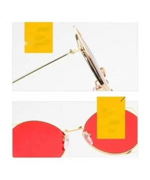 UV Protection Sunglasses for Women Men Full rim frame Oval Shaped Acrylic Lens Metal Frame Sunglass - Red - CP1902S9GCM $6.69...