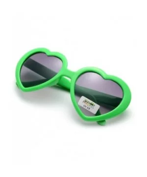 6 Neon Colors Heart Shape Party Favors Sunglasses - Multi Packs - 6-pack Green - CP183O86ETW $9.83 Rimless