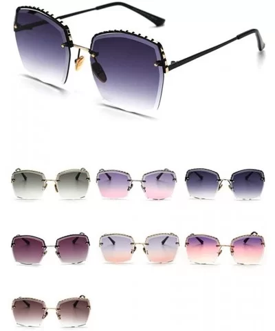 sunglasses Rhinestone Sunglasses oversized gradient - Gray - CD18QCTN38H $9.62 Oversized