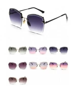 sunglasses Rhinestone Sunglasses oversized gradient - Gray - CD18QCTN38H $9.62 Oversized