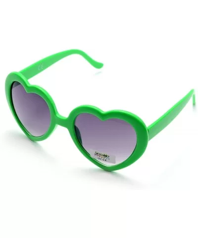 6 Neon Colors Heart Shape Party Favors Sunglasses - Multi Packs - 6-pack Green - CP183O86ETW $9.83 Rimless