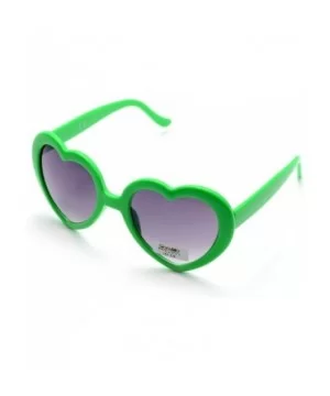 6 Neon Colors Heart Shape Party Favors Sunglasses - Multi Packs - 6-pack Green - CP183O86ETW $9.83 Rimless