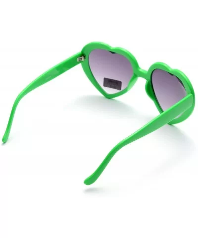 6 Neon Colors Heart Shape Party Favors Sunglasses - Multi Packs - 6-pack Green - CP183O86ETW $9.83 Rimless