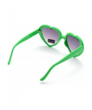 6 Neon Colors Heart Shape Party Favors Sunglasses - Multi Packs - 6-pack Green - CP183O86ETW $9.83 Rimless