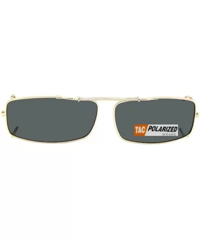 Extra Skinny Rectangle Shape Polarized Clip on Sunglasses - Gold Frame-polarized Gray Lens - CM180TXDOTG $14.56 Rectangular