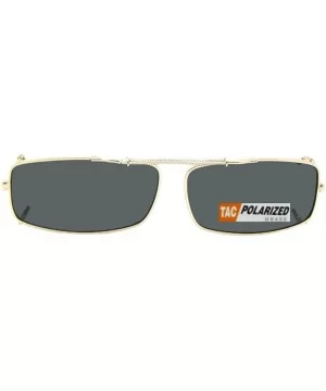 Extra Skinny Rectangle Shape Polarized Clip on Sunglasses - Gold Frame-polarized Gray Lens - CM180TXDOTG $14.56 Rectangular