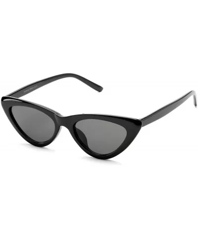 Retro Vintage Cat Eye Sunglasses for women Clout Goggles Composite Frame - Black/Grey - CA18OZ4YGH9 $10.59 Sport