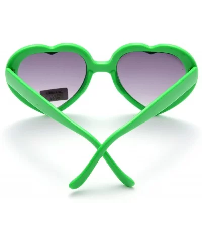 6 Neon Colors Heart Shape Party Favors Sunglasses - Multi Packs - 6-pack Green - CP183O86ETW $9.83 Rimless