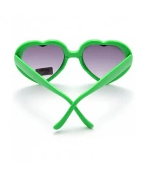 6 Neon Colors Heart Shape Party Favors Sunglasses - Multi Packs - 6-pack Green - CP183O86ETW $9.83 Rimless