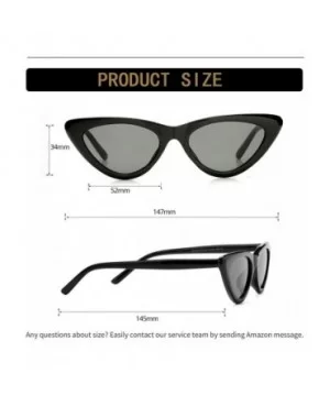 Retro Vintage Cat Eye Sunglasses for women Clout Goggles Composite Frame - Black/Grey - CA18OZ4YGH9 $10.59 Sport