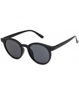 Unisex Sunglasses Retro Coffee Drive Holiday Round Non-Polarized UV400 - Bright Black - CI18RLXW5O6 $5.71 Round