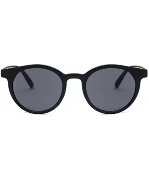 Unisex Sunglasses Retro Coffee Drive Holiday Round Non-Polarized UV400 - Bright Black - CI18RLXW5O6 $5.71 Round