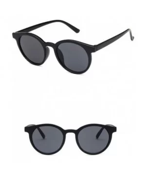 Unisex Sunglasses Retro Coffee Drive Holiday Round Non-Polarized UV400 - Bright Black - CI18RLXW5O6 $5.71 Round