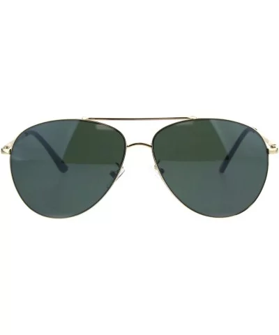 Mens Classic Tear Drop Metal Rim Pilots Officer Sunglasses - Gold Green - CN18GS363UC $11.25 Sport