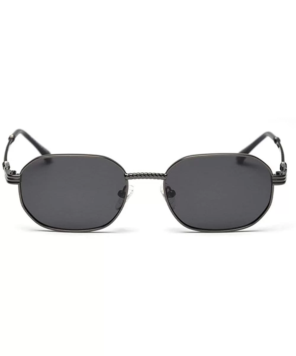 Vintage Small Frame Square Sunglasses Polarized Metal Sun Glasses 2020 Fashion Men Women Sunglasses UV400 - Grey - CL193HQG36...