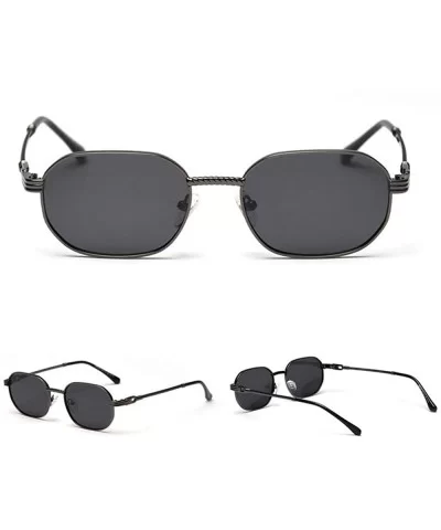 Vintage Small Frame Square Sunglasses Polarized Metal Sun Glasses 2020 Fashion Men Women Sunglasses UV400 - Grey - CL193HQG36...