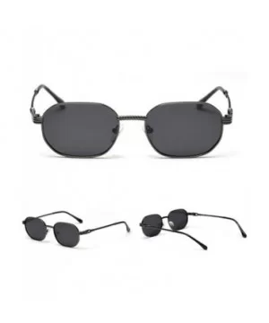 Vintage Small Frame Square Sunglasses Polarized Metal Sun Glasses 2020 Fashion Men Women Sunglasses UV400 - Grey - CL193HQG36...